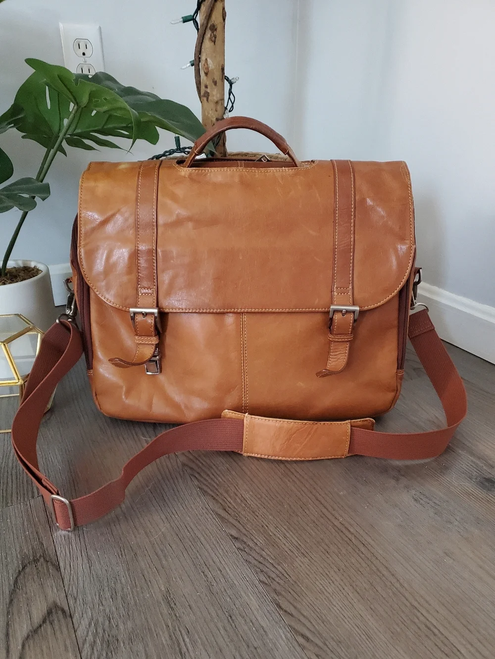 Wilsons Leather Messenger Laptop Briefcase Business Travel Carryon Bag